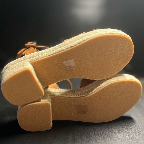 J.Crew Platform Espadrille Heeled Sandals in Warm Chicory Suede Size 7.5 NWB - Picture 10 of 16